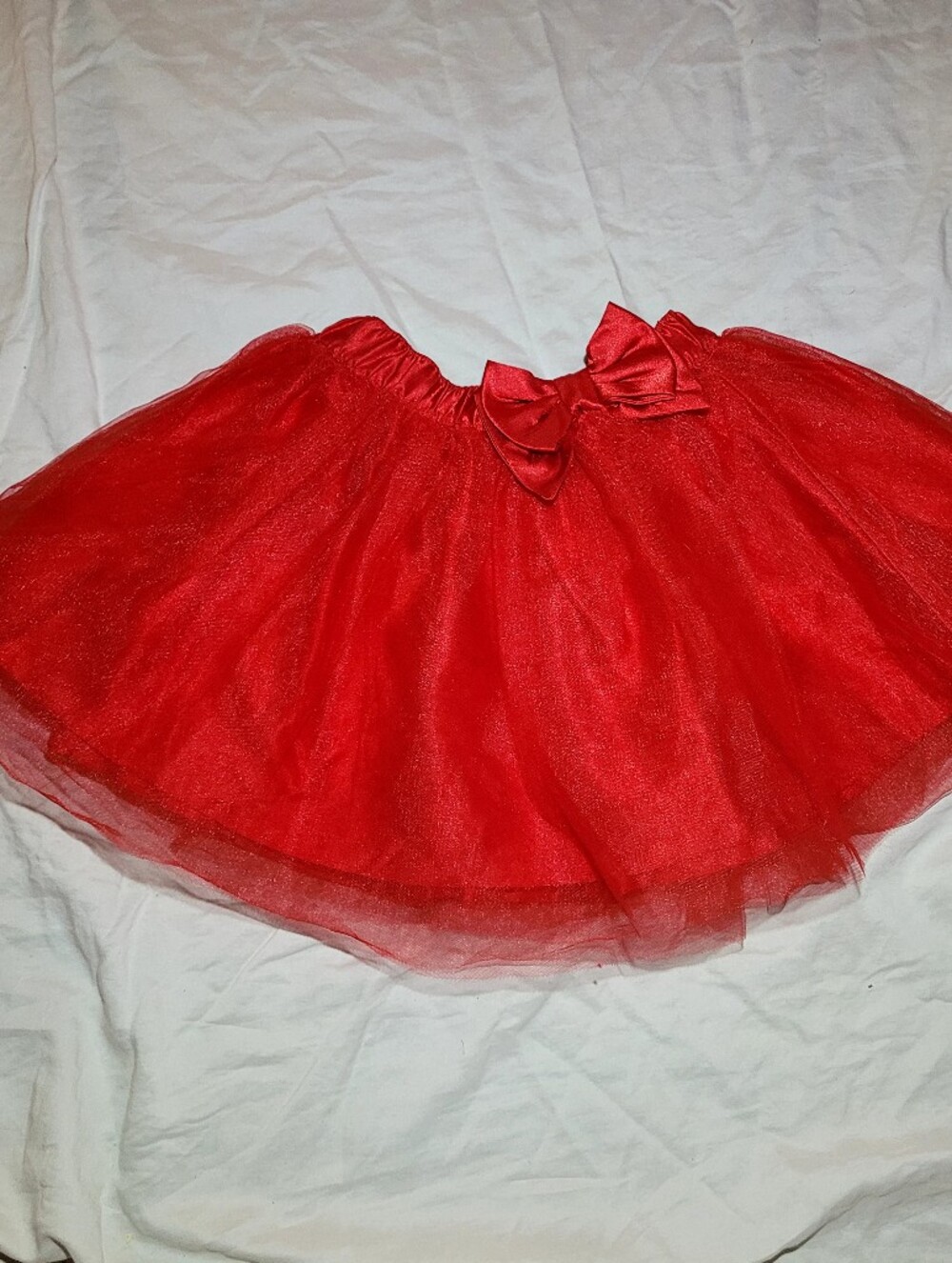 Red Tulle Bow Skirt - Girls Cocktail Skirt